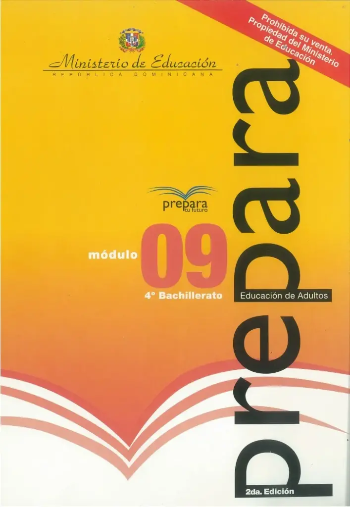Módulo 9 - 4° Bachillerato (Prepara) PDF 2 Portada del Módulo 9 de 4to de Bachillerato del programa Prepara del MINERD