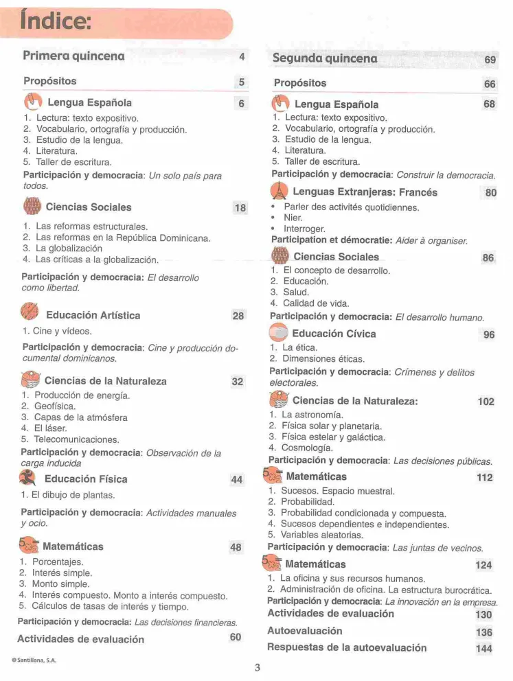 Módulo 9 - 4° Bachillerato (Prepara) PDF 3 Índice del Módulo 9 Prepara de 4to de Bachillerato