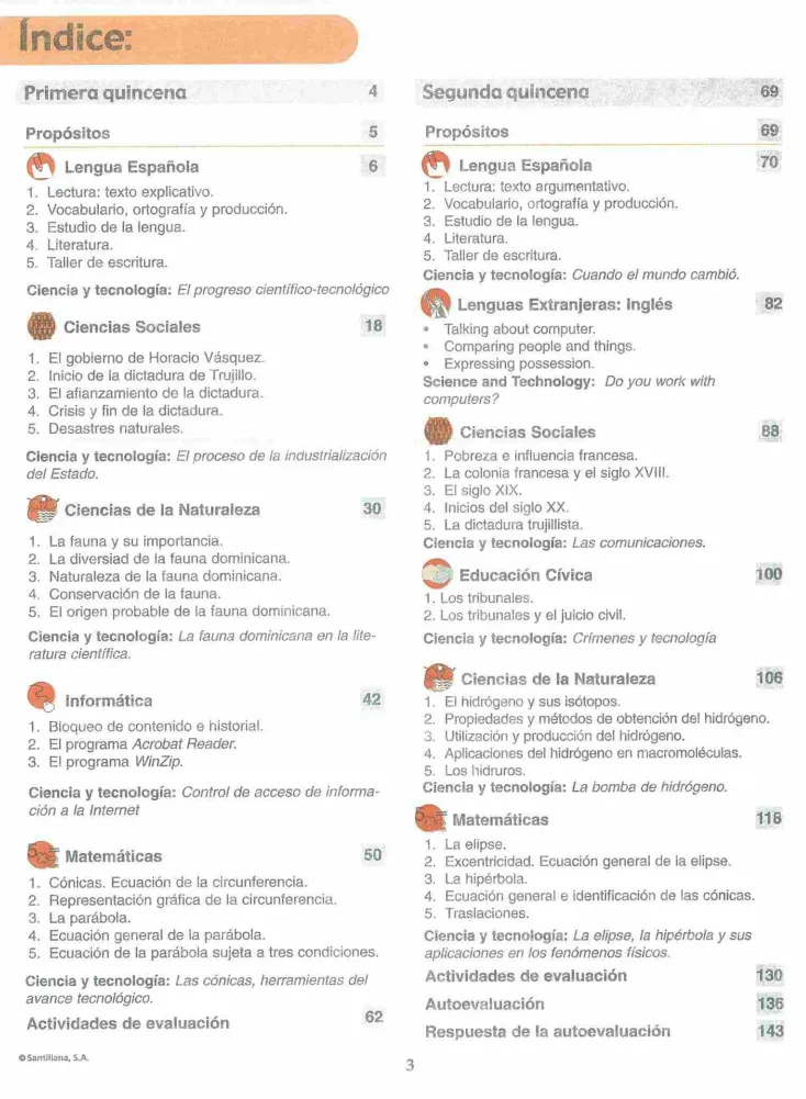 Módulo 5 - 3° Bachillerato (Prepara) PDF 3 Índice del Módulo 5 Prepara de 3ro de Bachillerato